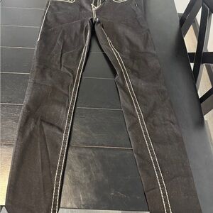 True Religion Black Denim with White Stitching size 29